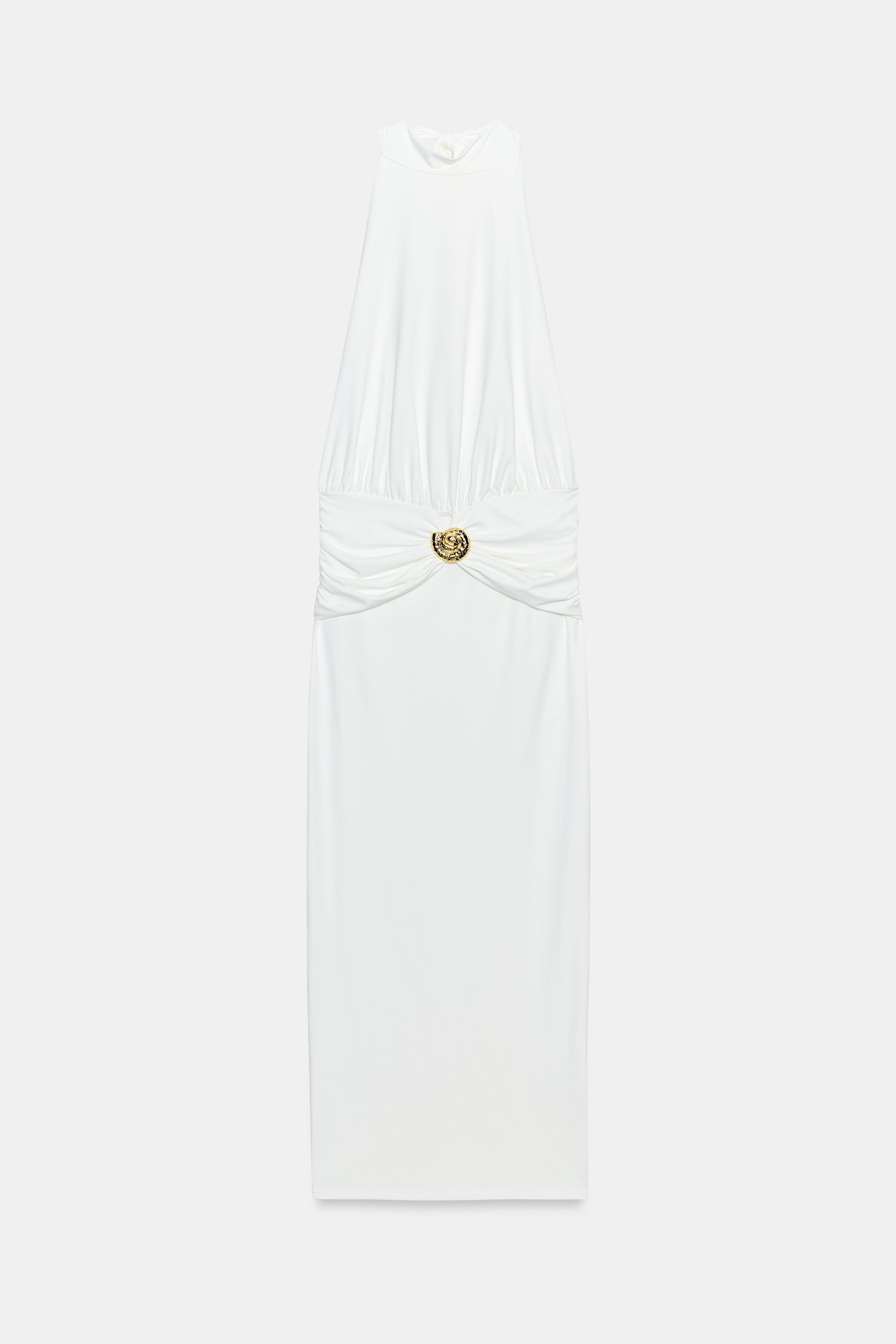 ROBE DRAPÉE À ENCOLURE AMÉRICAINE
